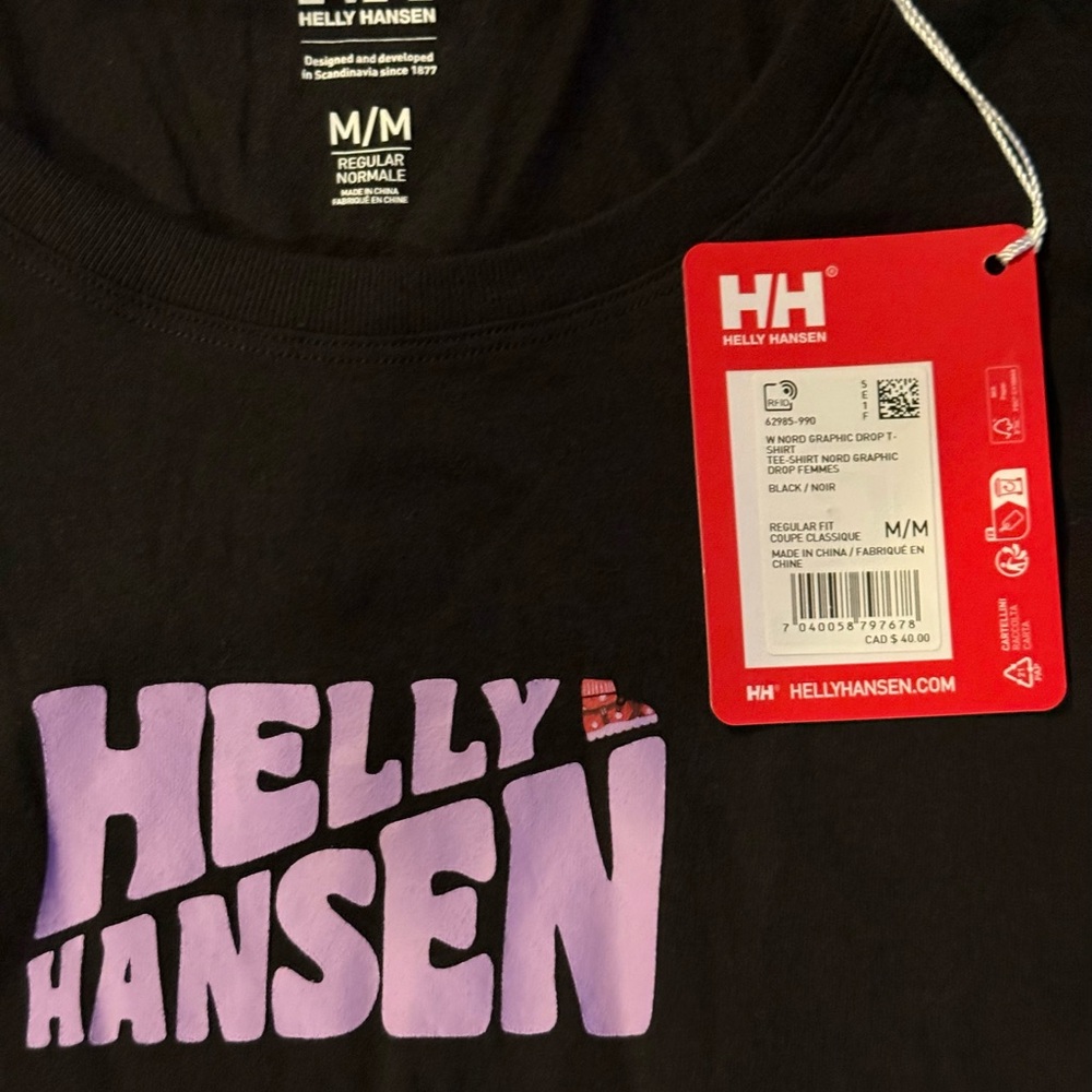 Helly Hansen Black and Purple Women's Tee (Brand New) - Picture 7 of 11
